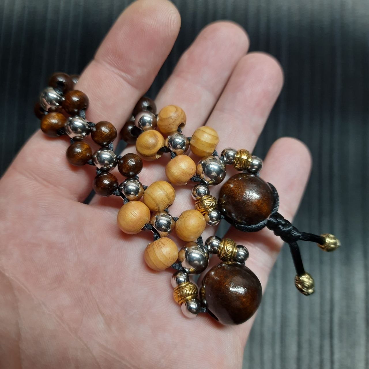 Handmade Wooden Chetki Skilltoy | Slavic Flip Rosary | Pocket Worry Beads for Hand "Duality of Eternity" v2