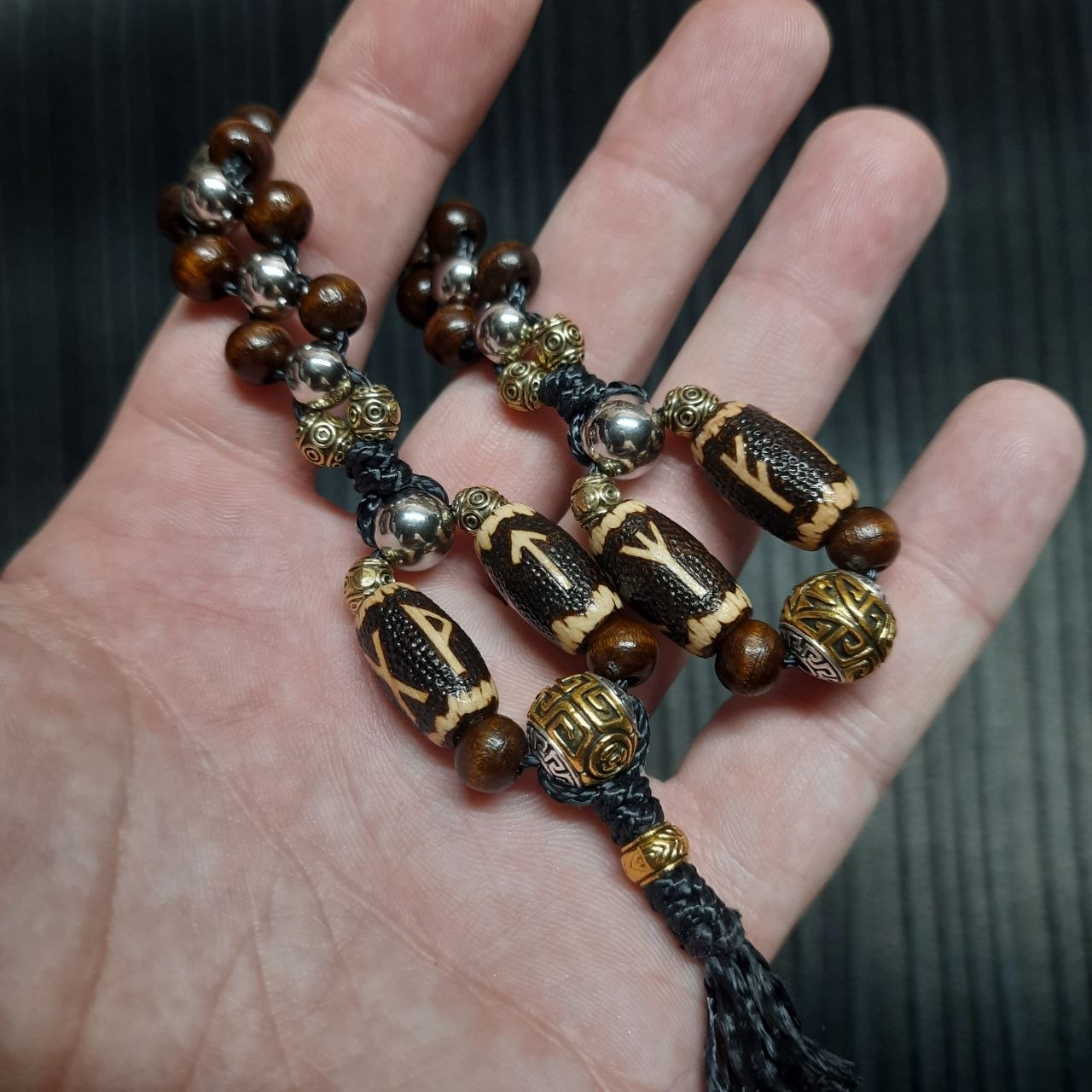 Handmade Wooden Chetki Skilltoy | Slavic Flip Rosary | Pocket Worry Beads for Handy "Konung of the Fertile Valley"