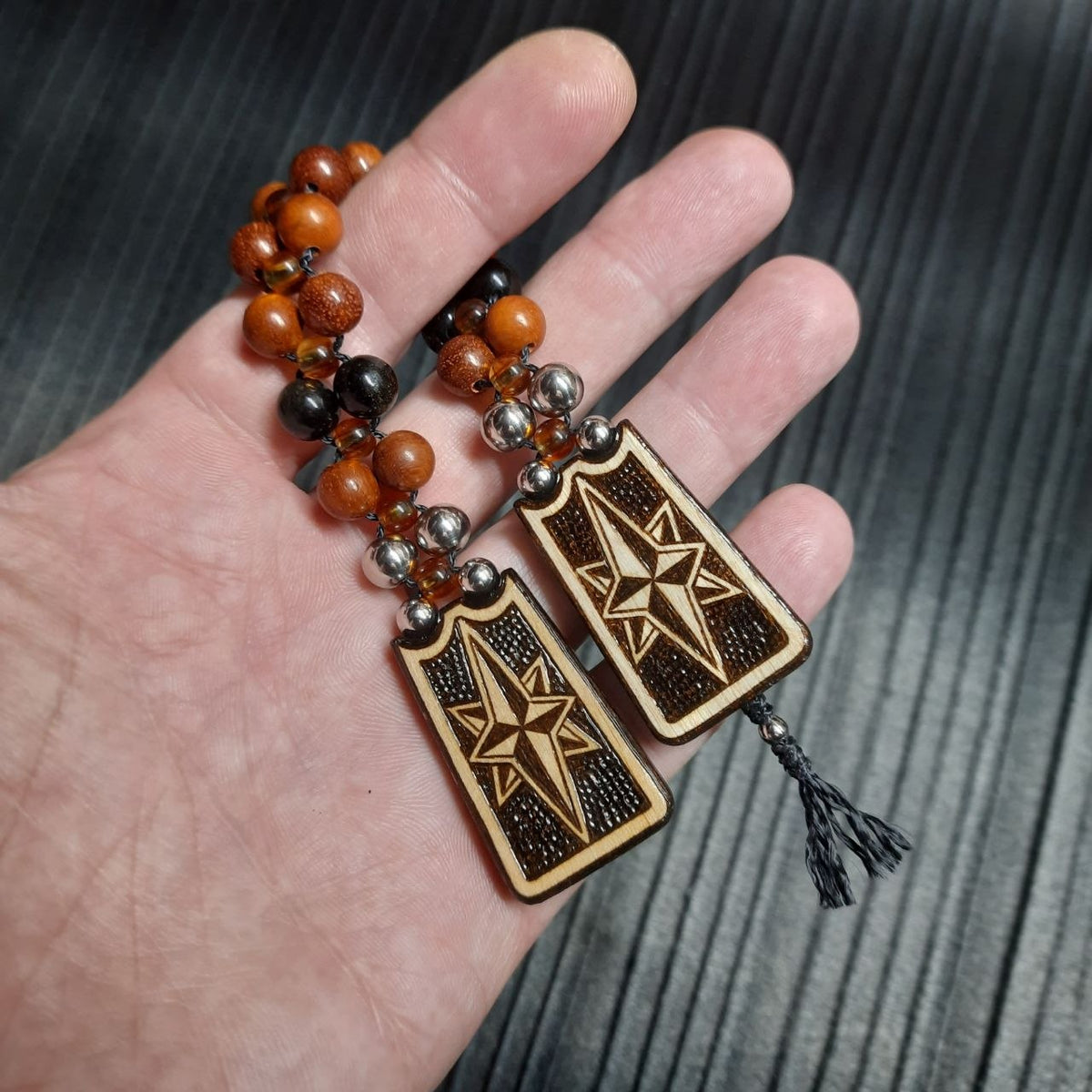 Handmade Wooden Chetki Skilltoy "Captain of the Golden Galleon" Slavic Flip Rosary | Pocket Worry Beads for Hand Dexterity