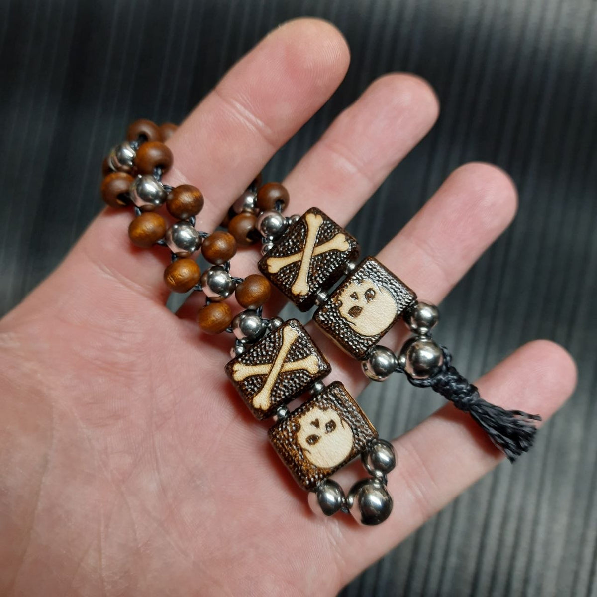 Handmade Wooden Chetki Skilltoy "Treasure Hunter" Slavic Flip Rosary | Pocket Worry Beads for Hand Dexterity