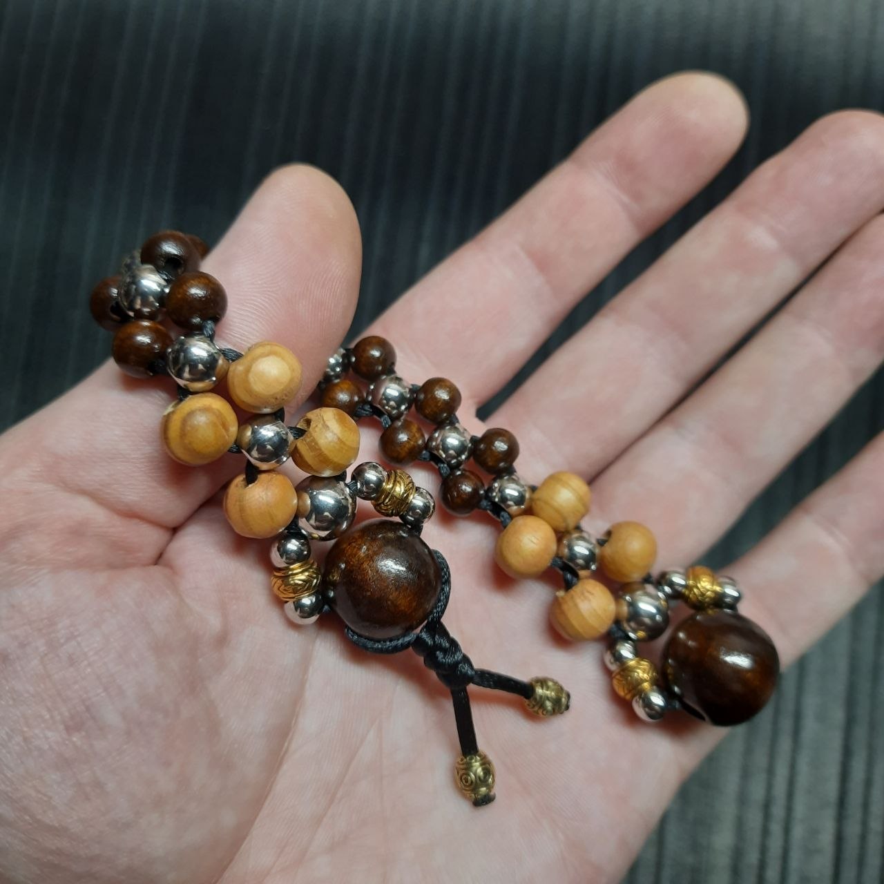 Handmade Wooden Chetki Skilltoy | Slavic Flip Rosary | Pocket Worry Beads for Hand "Duality of Eternity" v2