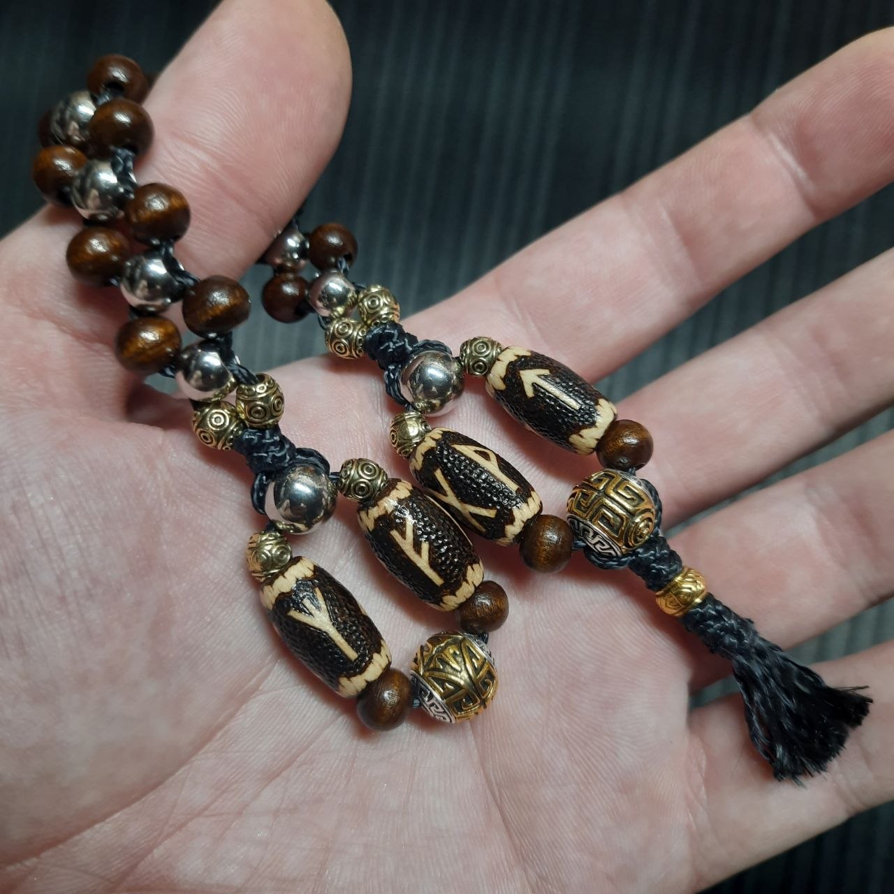 Handmade Wooden Chetki Skilltoy | Slavic Flip Rosary | Pocket Worry Beads for Handy "Konung of the Fertile Valley"