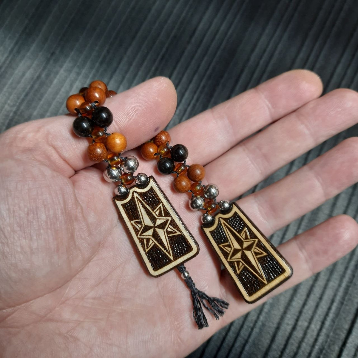 Handmade Wooden Chetki Skilltoy "Captain of the Golden Galleon" Slavic Flip Rosary | Pocket Worry Beads for Hand Dexterity