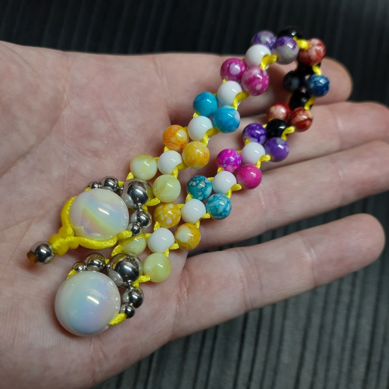 Handmade Chetki Skilltoy | Slavic Flip Rosary | Pocket Worry Beads for Hand Dexterity "Color madness"