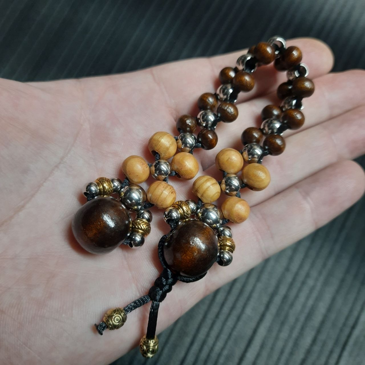 Handmade Wooden Chetki Skilltoy | Slavic Flip Rosary | Pocket Worry Beads for Hand "Duality of Eternity" v2