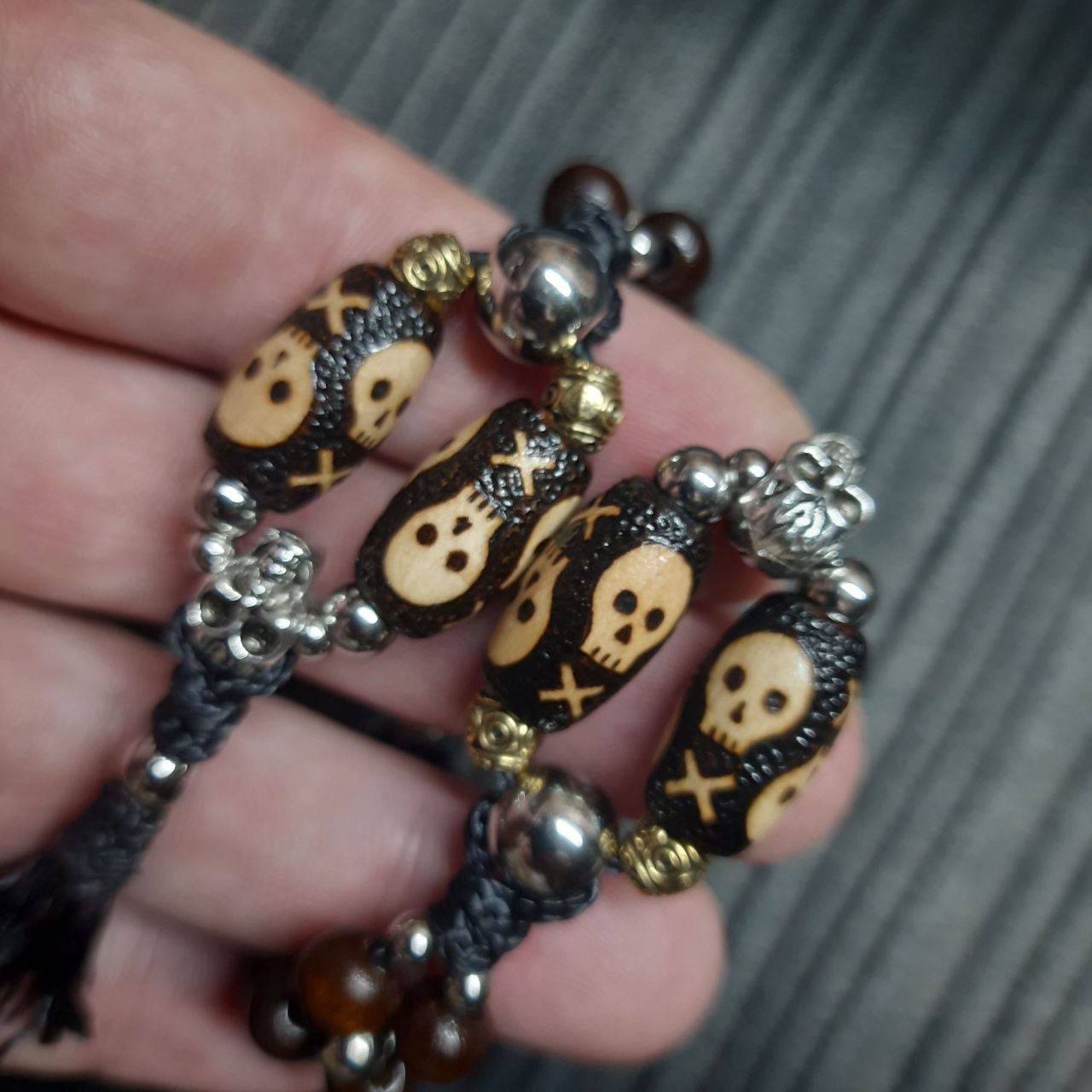 Handmade Wooden Chetki Skilltoy | Slavic Flip Rosary | Pocket Worry Beads for Hand "The Dark Soul of a Pirate"