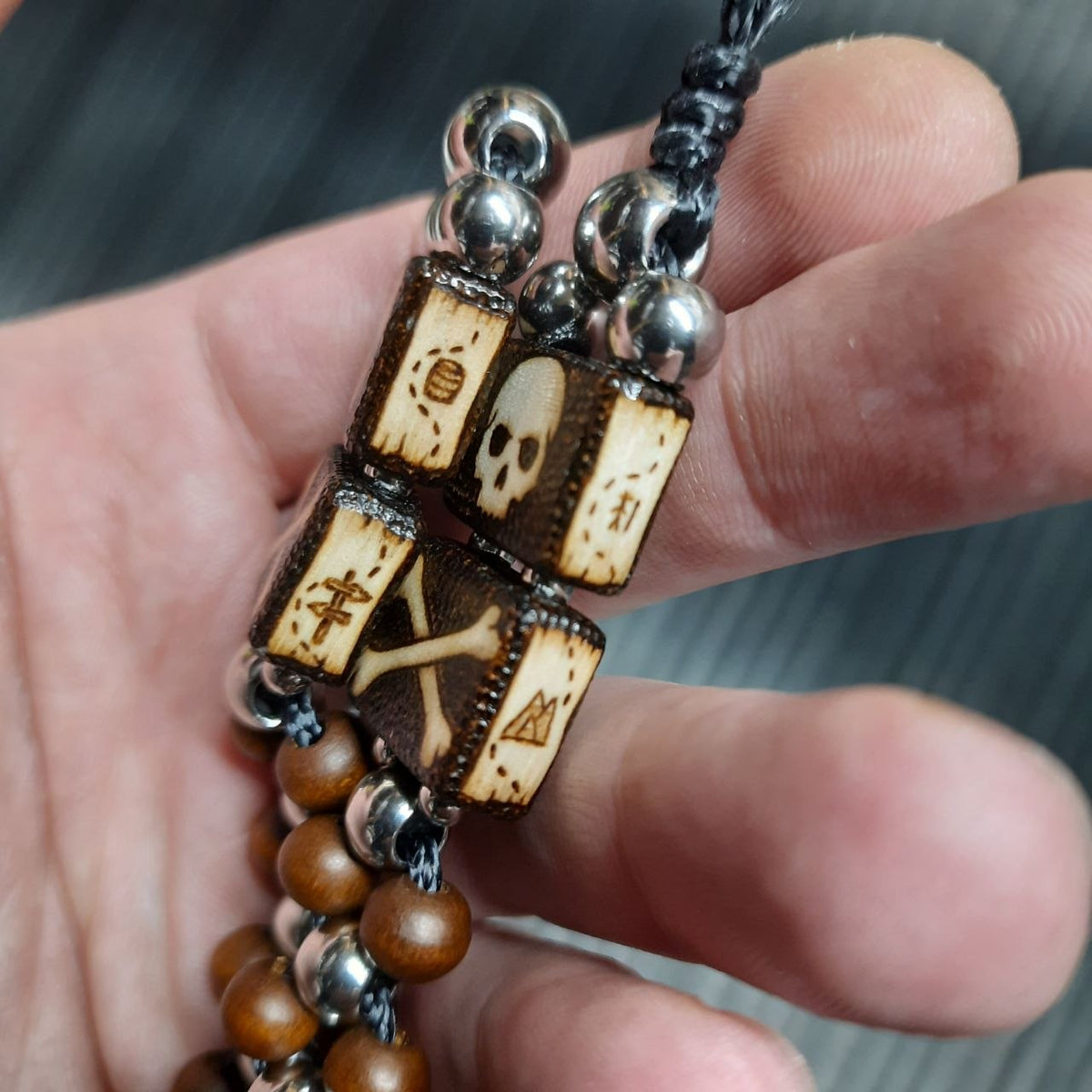 Handmade Wooden Chetki Skilltoy "Treasure Hunter" Slavic Flip Rosary | Pocket Worry Beads for Hand Dexterity