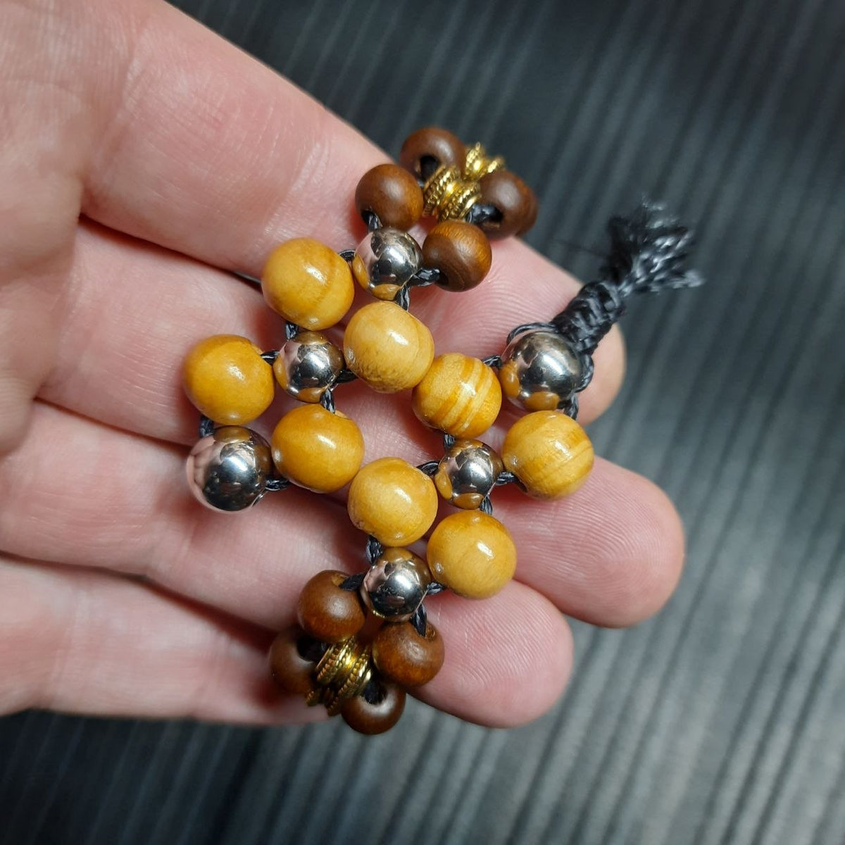Handmade Wooden Chetki "Bright hope"      Slavic Flip Rosary | Pocket Worry Beads for Hand Dexterity