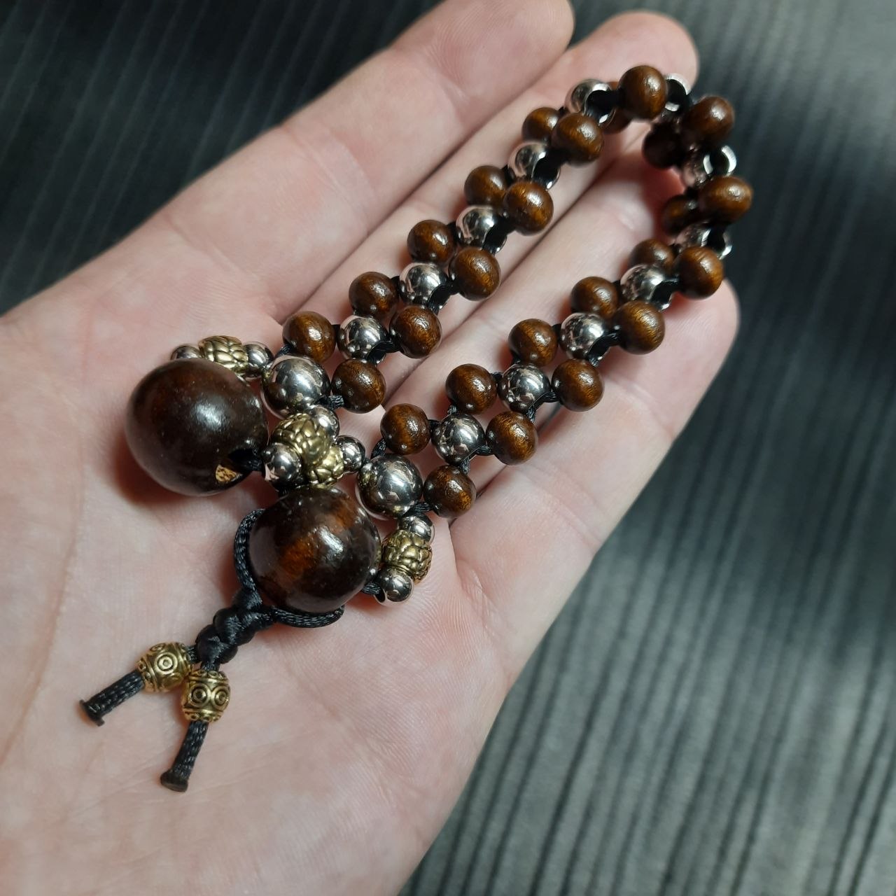 Handmade Wooden Chetki Skilltoy | Slavic Flip Rosary | Pocket Worry Beads for Hand "Duality of Eternity"