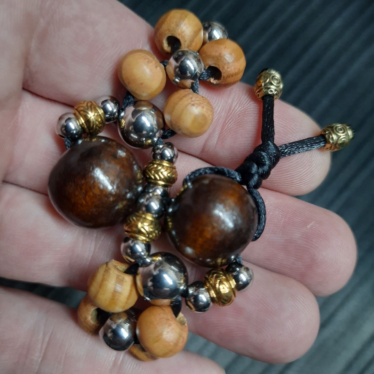 Handmade Wooden Chetki Skilltoy | Slavic Flip Rosary | Pocket Worry Beads for Hand "Duality of Eternity" v2