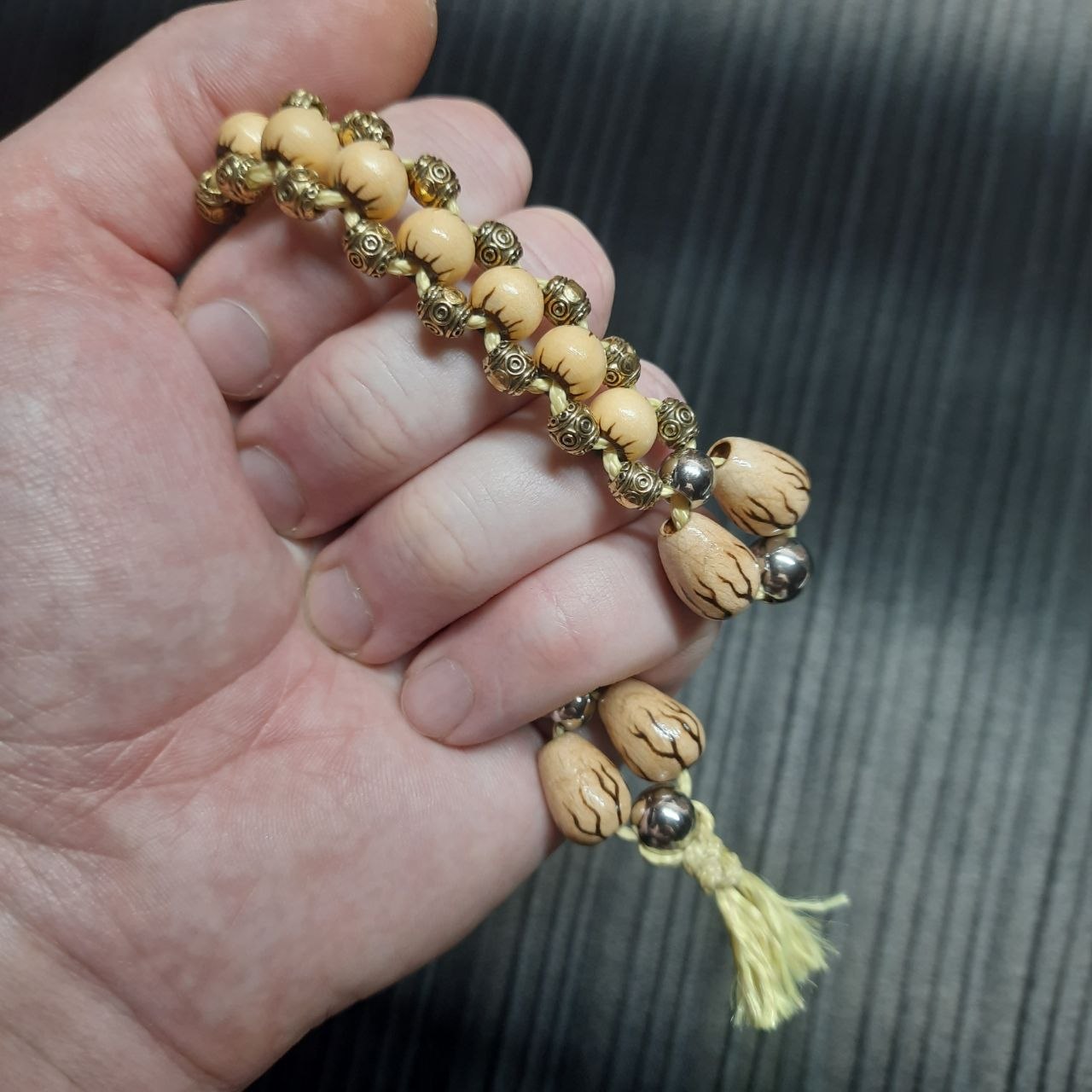 Handmade Wooden Chetki Skilltoy | Slavic Flip Rosary | Pocket Worry Beads for Handy "Golden Thunder Meditation"