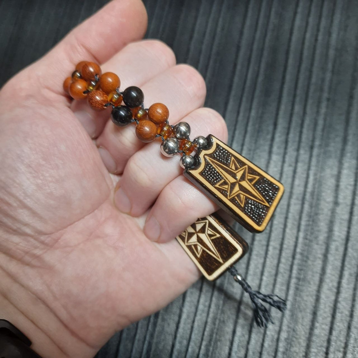 Handmade Wooden Chetki Skilltoy "Captain of the Golden Galleon" Slavic Flip Rosary | Pocket Worry Beads for Hand Dexterity