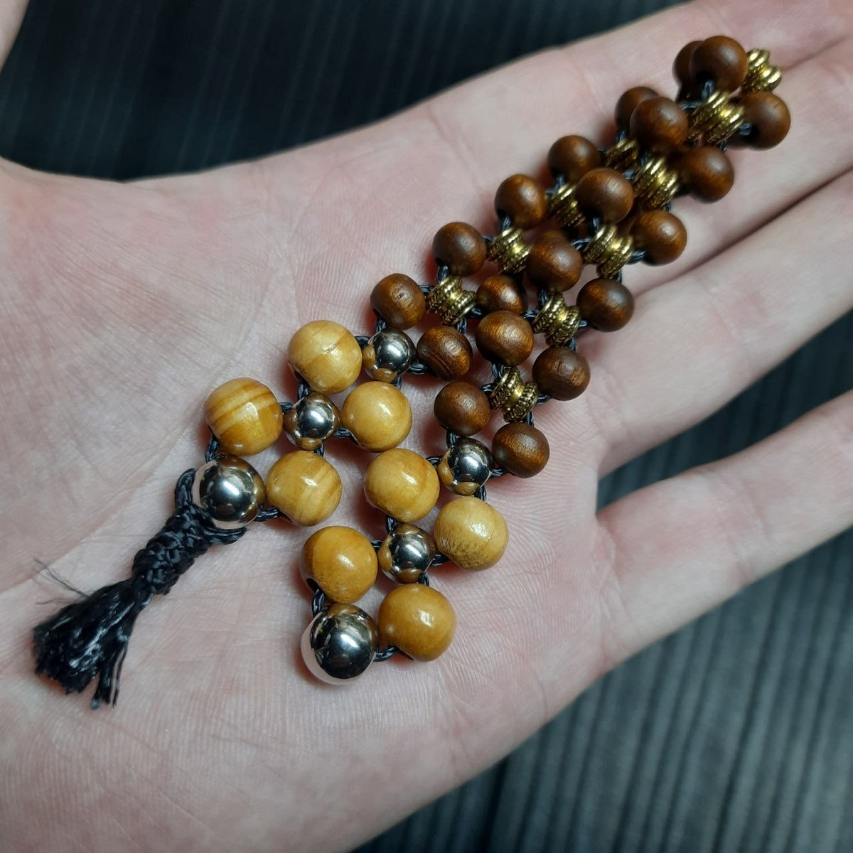Handmade Wooden Chetki "Bright hope"      Slavic Flip Rosary | Pocket Worry Beads for Hand Dexterity