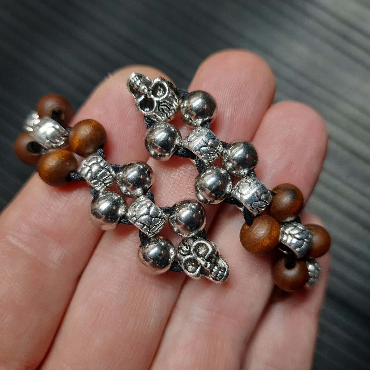 Handmade Wooden Chetki "Dragon Hunter"| Slavic Flip Rosary | Pocket Worry Beads for Hand