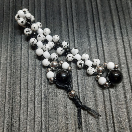 Handmade Chetki Skilltoy | Slavic Flip Rosary | Pocket Worry Beads for Hand Dexterity "28 Dalmatians"
