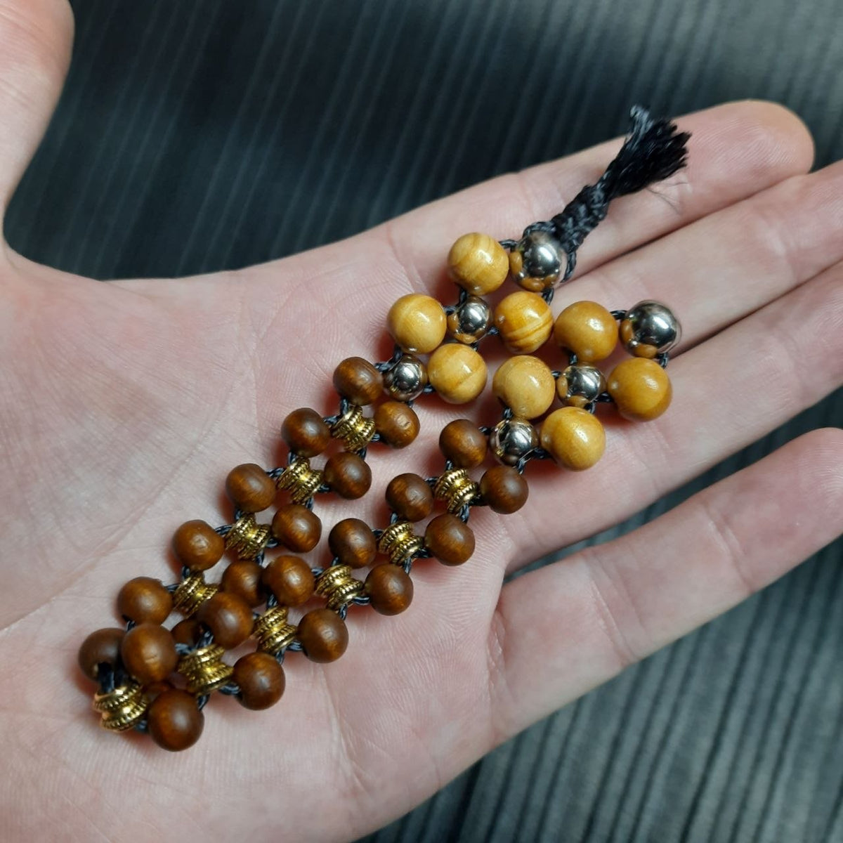 Handmade Wooden Chetki "Bright hope"      Slavic Flip Rosary | Pocket Worry Beads for Hand Dexterity