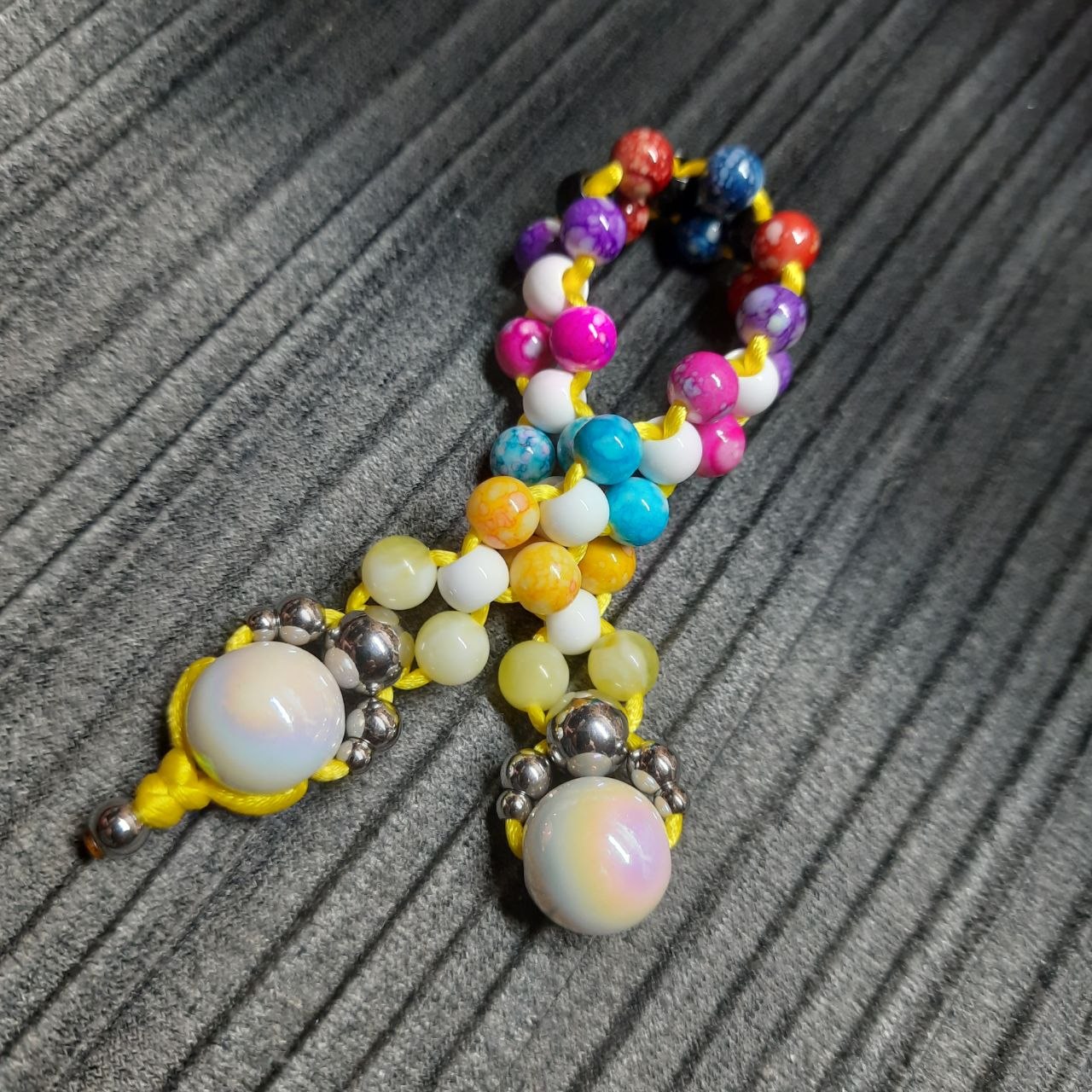 Handmade Chetki Skilltoy | Slavic Flip Rosary | Pocket Worry Beads for Hand Dexterity "Color madness"