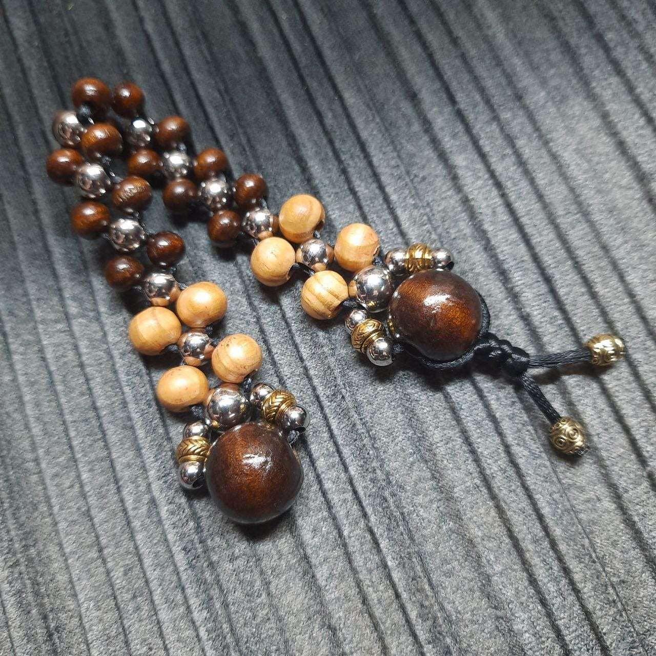 Handmade Wooden Chetki Skilltoy | Slavic Flip Rosary | Pocket Worry Beads for Hand "Duality of Eternity" v2