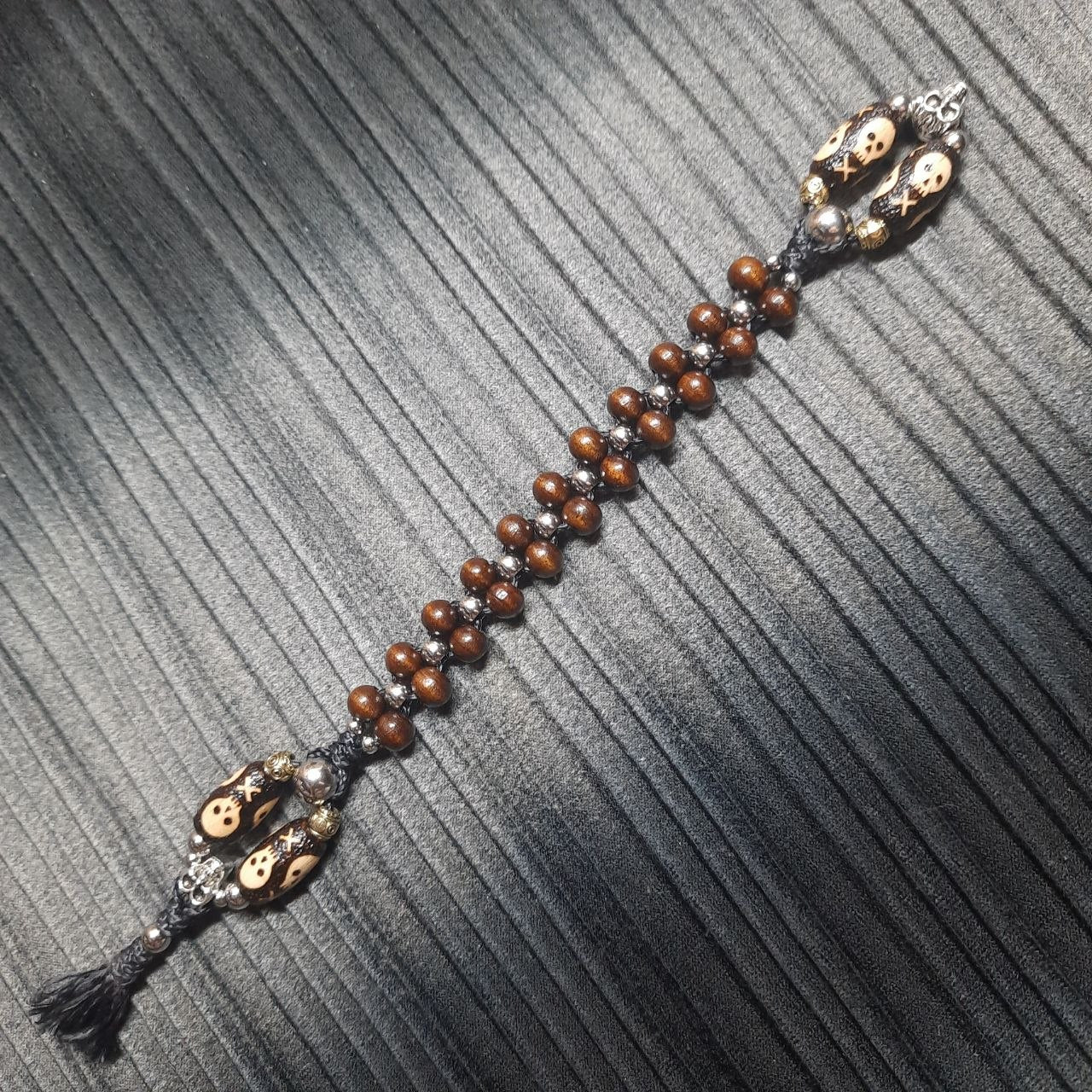 Handmade Wooden Chetki Skilltoy | Slavic Flip Rosary | Pocket Worry Beads for Hand "The Dark Soul of a Pirate"