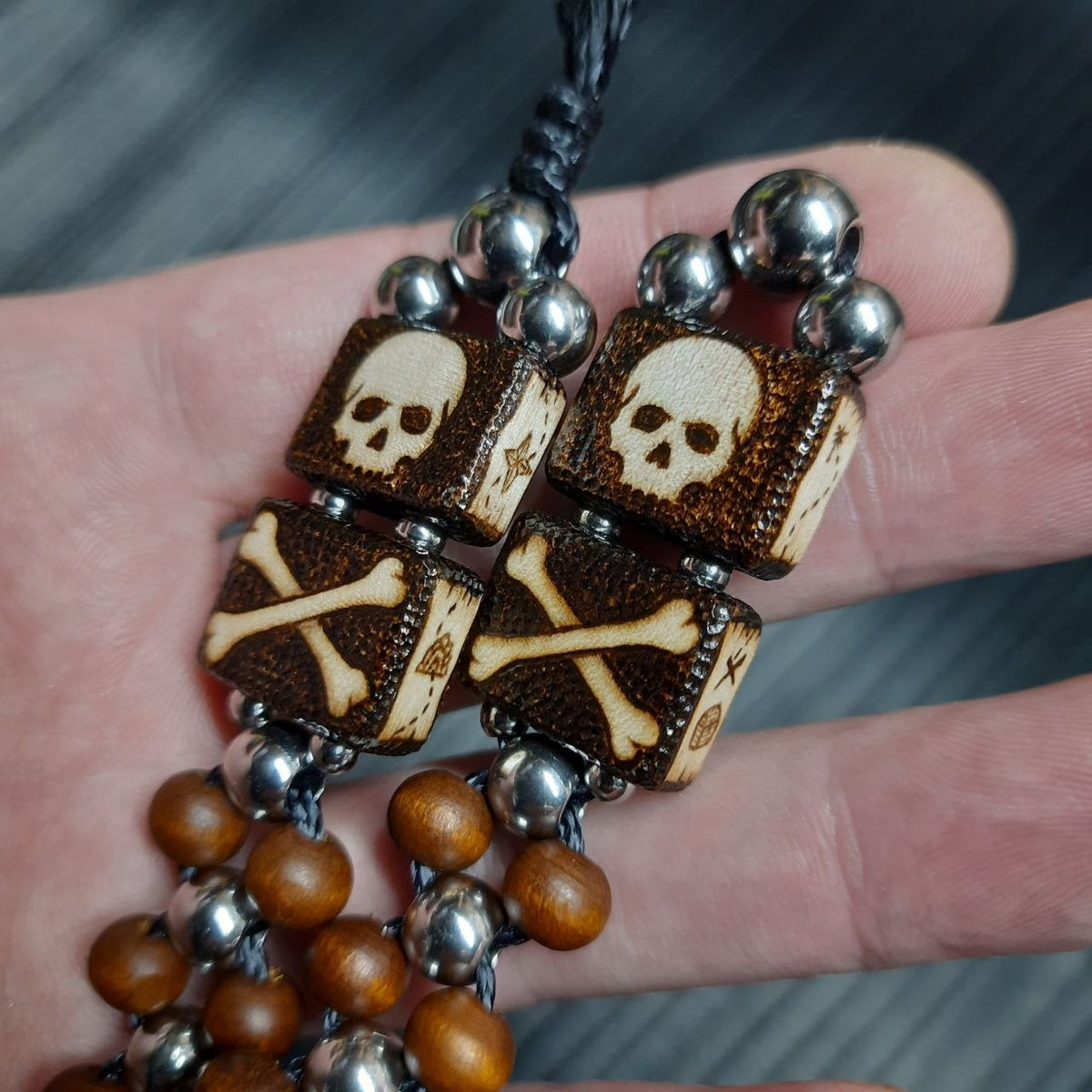 Handmade Wooden Chetki Skilltoy "Treasure Hunter" Slavic Flip Rosary | Pocket Worry Beads for Hand Dexterity