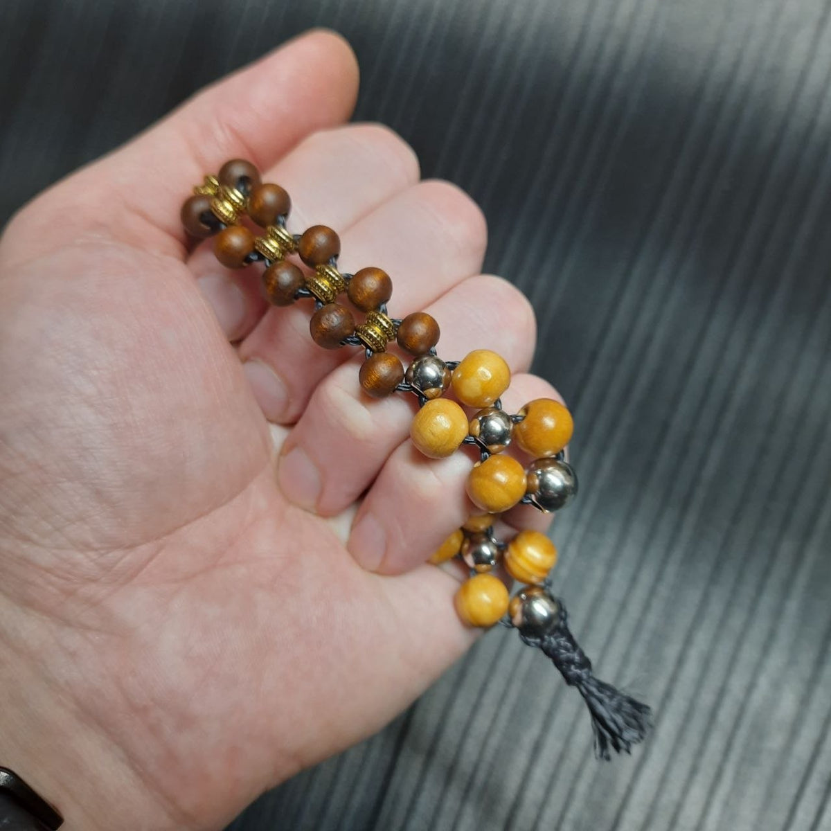 Handmade Wooden Chetki "Bright hope"      Slavic Flip Rosary | Pocket Worry Beads for Hand Dexterity