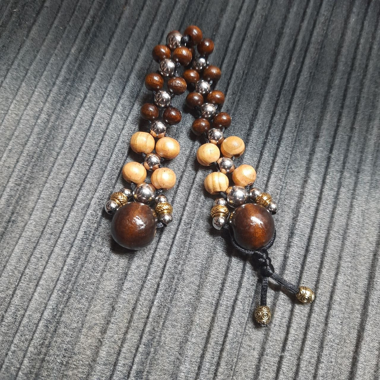 Handmade Wooden Chetki Skilltoy | Slavic Flip Rosary | Pocket Worry Beads for Hand "Duality of Eternity" v2