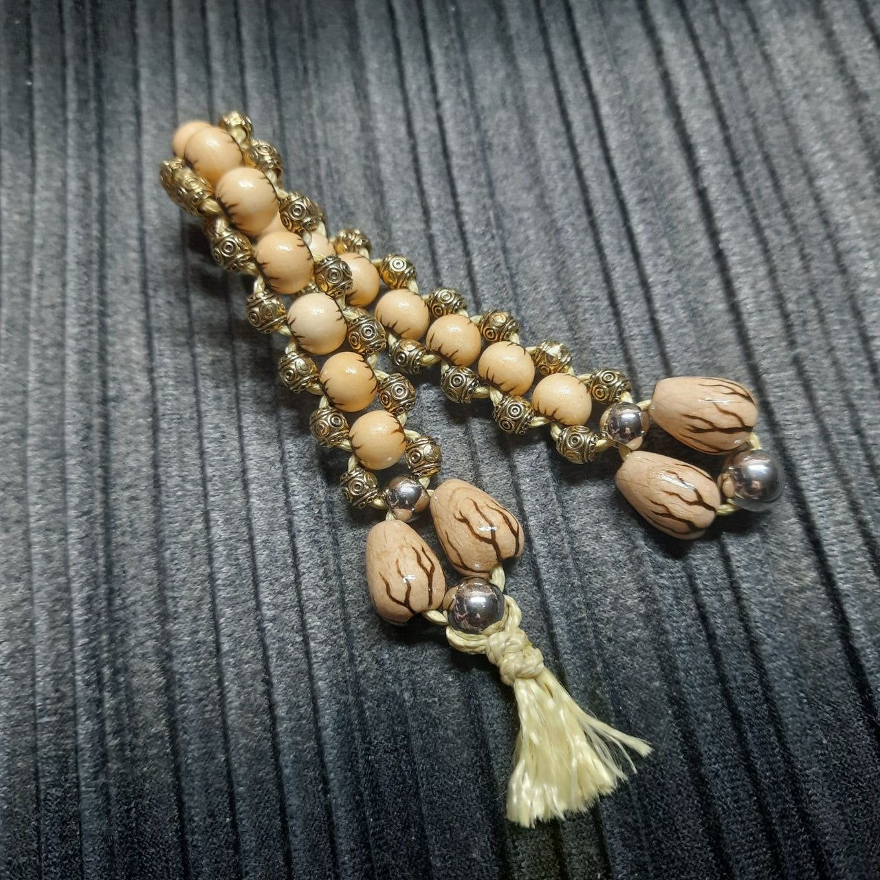 Handmade Wooden Chetki Skilltoy | Slavic Flip Rosary | Pocket Worry Beads for Handy "Golden Thunder Meditation"
