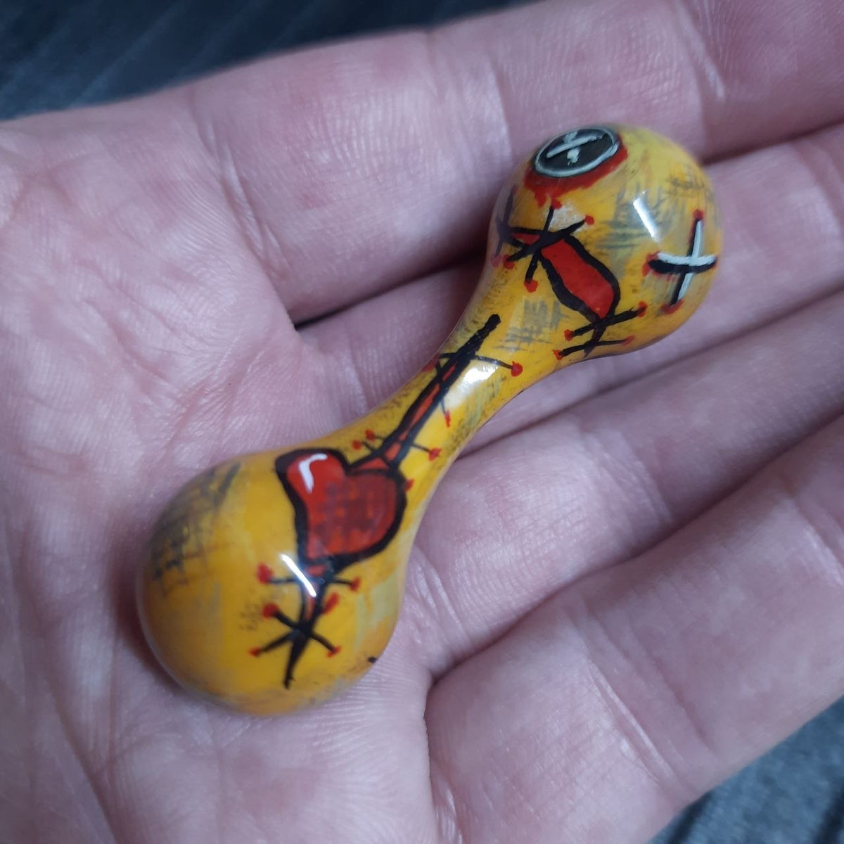 Knuckleroller, hand-painted with paints + souvenir