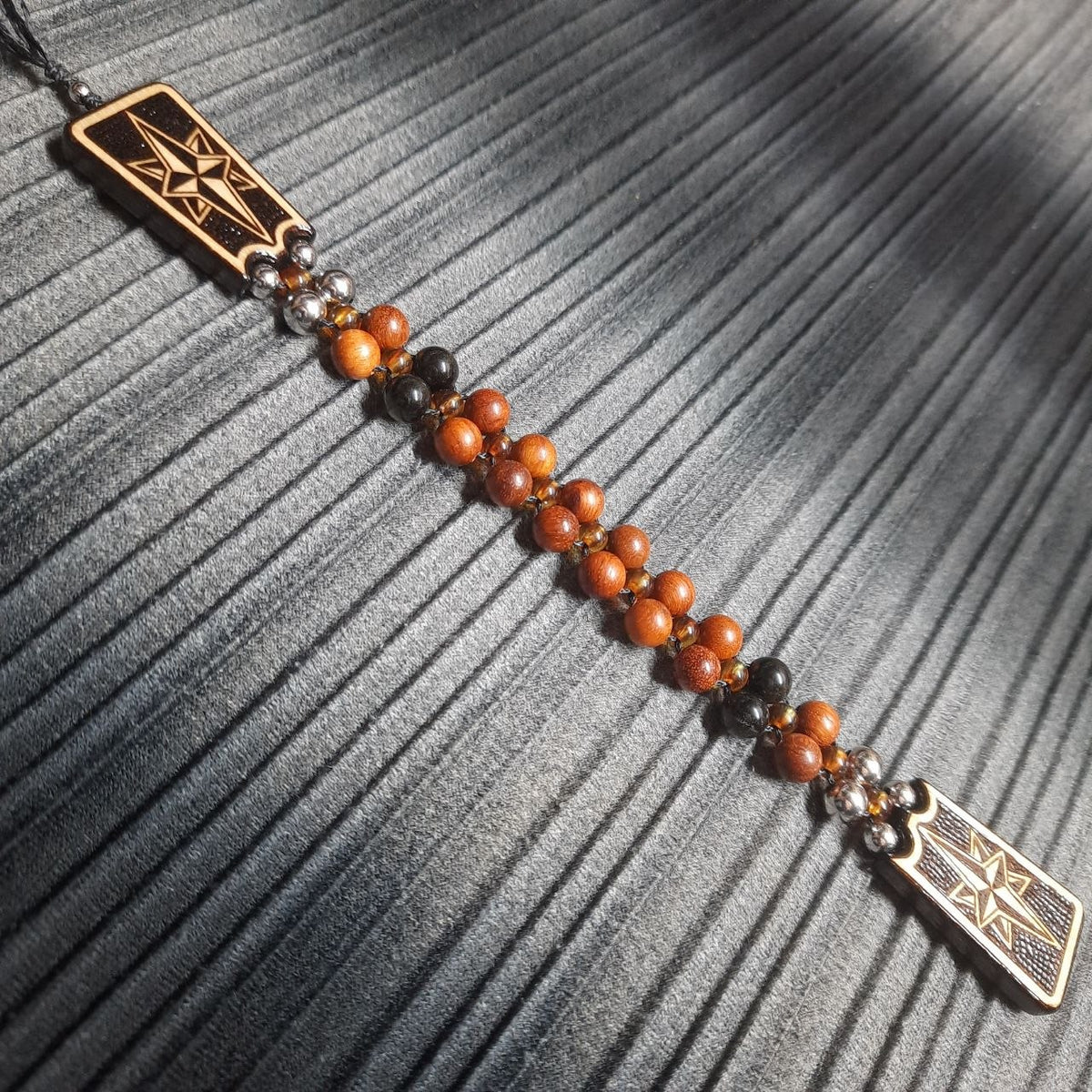 Handmade Wooden Chetki Skilltoy "Captain of the Golden Galleon" Slavic Flip Rosary | Pocket Worry Beads for Hand Dexterity