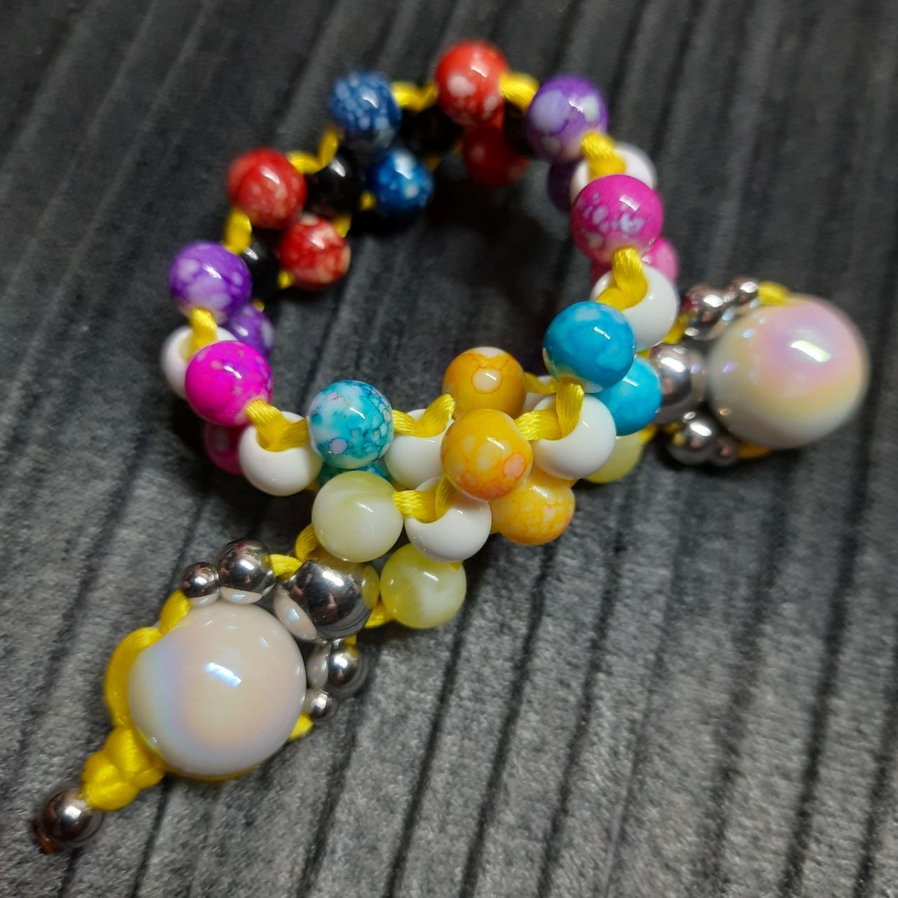 Handmade Chetki Skilltoy | Slavic Flip Rosary | Pocket Worry Beads for Hand Dexterity "Color madness"