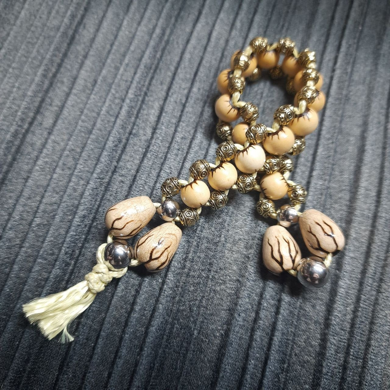 Handmade Wooden Chetki Skilltoy | Slavic Flip Rosary | Pocket Worry Beads for Handy "Golden Thunder Meditation"
