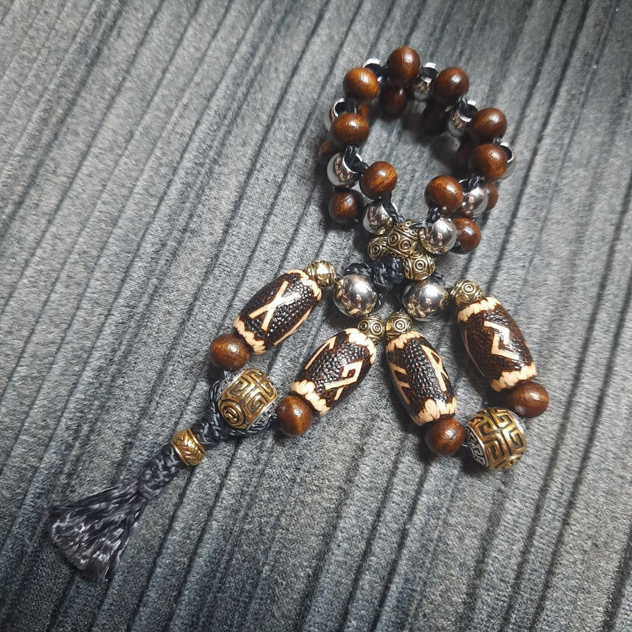 Handmade Wooden Chetki Skilltoy | Slavic Flip Rosary | Pocket Worry Beads for Handy "Konung of the Fertile Valley"
