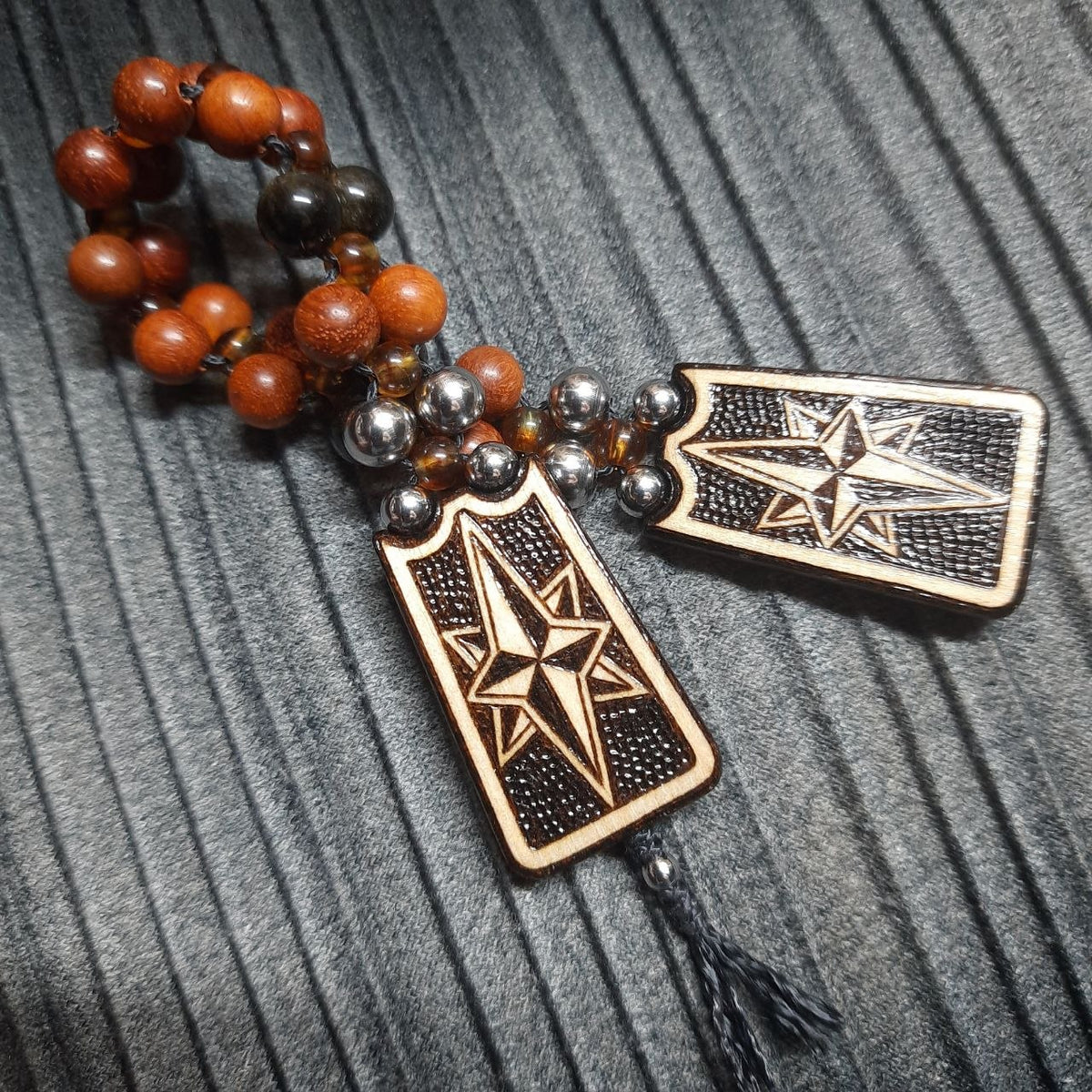 Handmade Wooden Chetki Skilltoy "Captain of the Golden Galleon" Slavic Flip Rosary | Pocket Worry Beads for Hand Dexterity