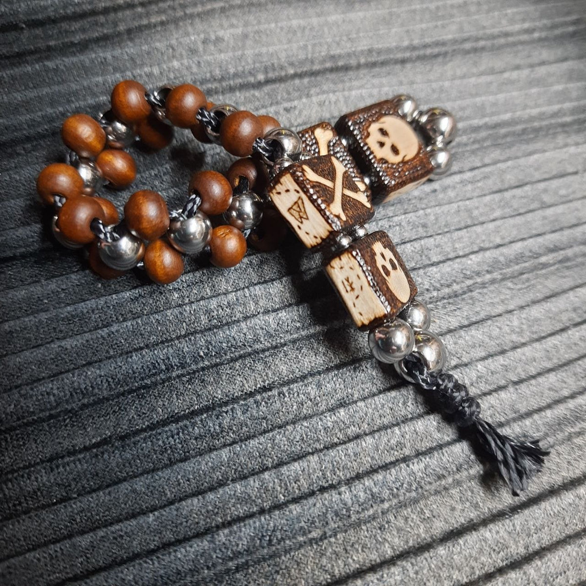 Handmade Wooden Chetki Skilltoy "Treasure Hunter" Slavic Flip Rosary | Pocket Worry Beads for Hand Dexterity