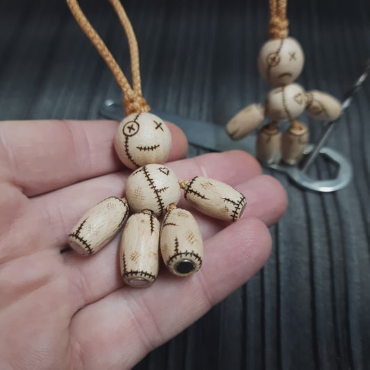 Pocket buddy wooden keychain magnetic "Voodoo doll"