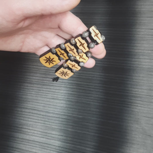 Handmade Wooden Chetki Skilltoy | Slavic Flip Rosary | Pocket Worry Beads for Hand Dexterity "Mountain traveler"