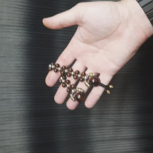 Handmade Wooden Chetki Skilltoy | Slavic Flip Rosary | Pocket Worry Beads for Hand "Duality of Eternity"