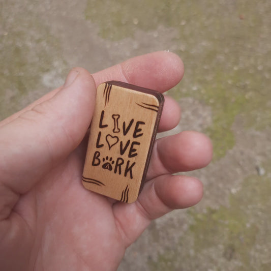 Magnetic wood slider "Live, love, bark" antistress, handmade (SCU: 3-10-18)