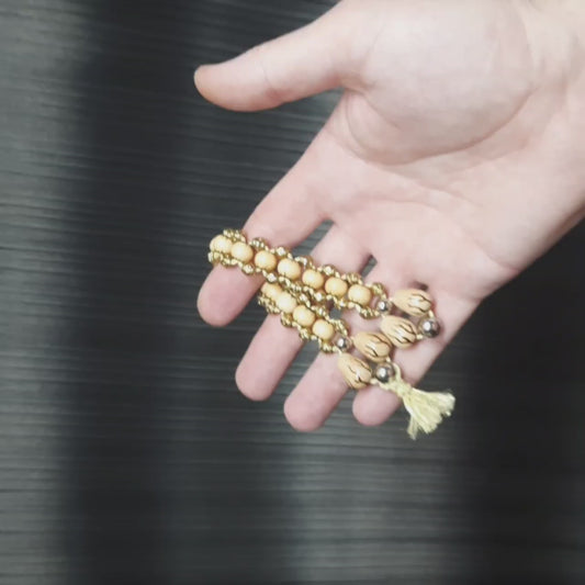 Handmade Wooden Chetki Skilltoy | Slavic Flip Rosary | Pocket Worry Beads for Handy "Golden Thunder Meditation"