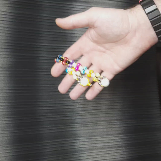 Handmade Chetki Skilltoy | Slavic Flip Rosary | Pocket Worry Beads for Hand Dexterity "Color madness"