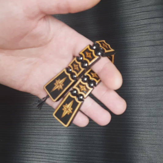 Handmade Wooden Chetki Skilltoy | Slavic Flip Rosary | Pocket Worry Beads for Hand Dexterity "Strict captain"