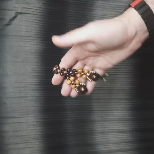 Handmade Wooden Chetki Skilltoy | Slavic Flip Rosary | Pocket Worry Beads for Hand "Duality of Eternity" v2